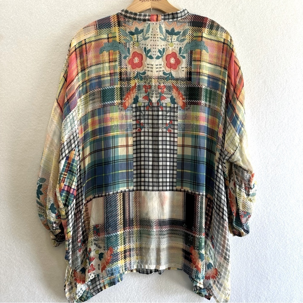 Johnny Was Floral Patch Printed Button Front Over… - image 6